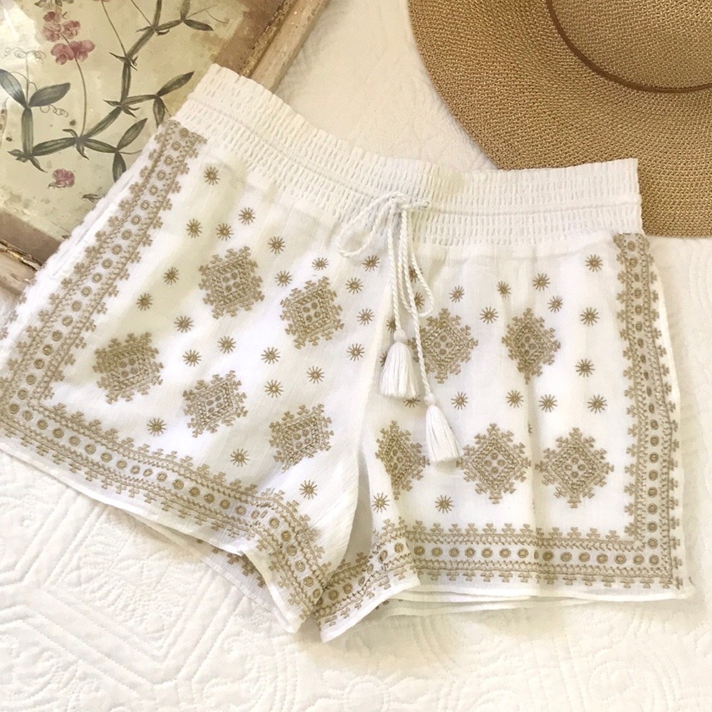 J. Crew Gold Embroidered Shorts - Picture 2 of 15